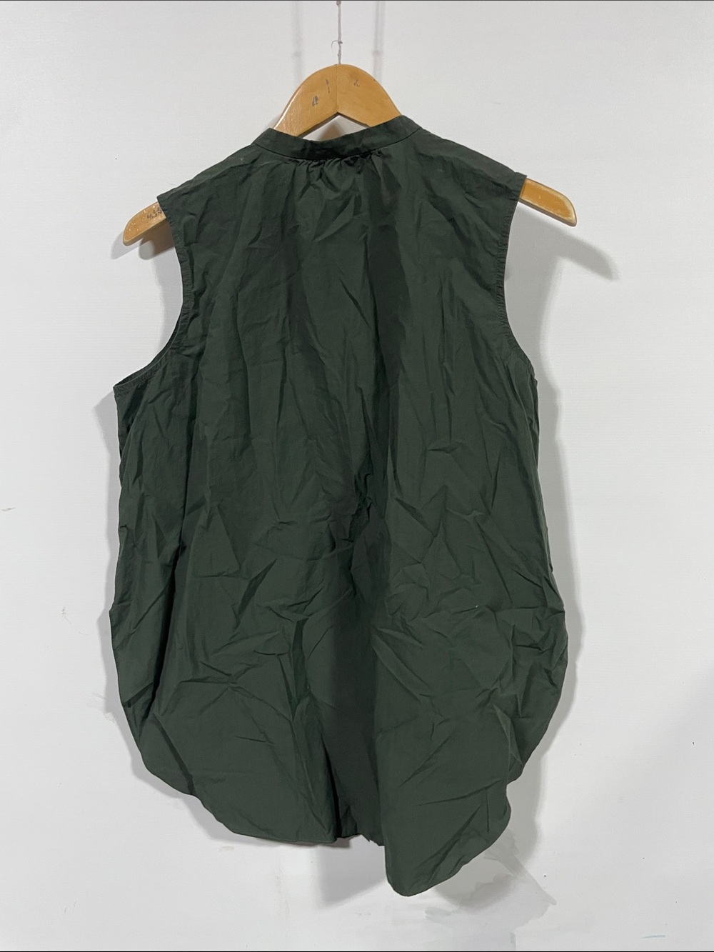 Eileen Fisher Sleeveless Button-Front Shell in Forest Green - Picture 3 of 3